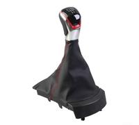 Zilimontt Manual Gear Shift Knob and Bracket Base Assembly with Red Finish for Seat For Ibiza 2002-2010| 5/6 Speed Shifter Handle Replacement Kit(5speed)
