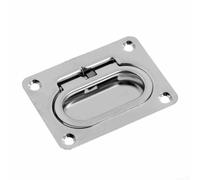 Zilimontt Marine Stainless Steel Flush Hatch Spring Pull Handle 76x57mm Anti-Rattle Spring Loaded Recessed Lift Ring for for Boat Locker Compartment Deck Access Hatch Marine