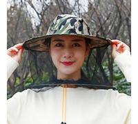 Zilimontt Mesh Head Net Hat Face Protector Cap for for Camping Hiking Fishing Hunting with Camouflage Design Fine Nylon Mesh Keeps Bugs Mosquitoes Away Elastic Neck(1)