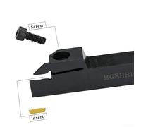 Zilimontt MGEHR1616-1.5 Lathe Grooving Tool Holder with 10pcs MGMN150-G NC3020 Carbide Inserts, 16mm Shank 100mm Length Right-Hand, Carbon Steel Turning and Parting