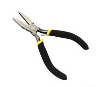 Zilimontt Mini Bent Flat Nose Side Round End Cut Craft Jewellery Pliers with Ergonomic Handle for for Precision Cutting and Shaping in DIY Handmade Jewelry Making(A)