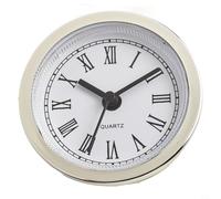 Zilimontt Mini Quartz Clock Insert, Round Quartz Clock Fit-up Movement, Miniature Clock, 60MM White Dial, Arabic Numbers, for Clock Making Repair