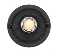 Zilimontt Modern Illuminated Doorbell Button Round Metal Front Door Bell Push Switch with LED Light Waterproof Wired Electronic Door Chime Button Black 2 Inch Diameter for Home Entry Door