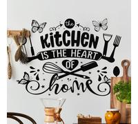 Zilimontt Modern Kitchen Wall Sticker With Black And White Silhouette Design, Made From Strong PVC, For Smooth Surfaces In For Home And Commercial Settings