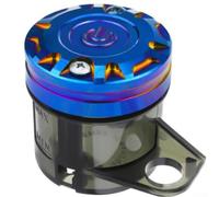 Zilimontt Motorcycle Brake Reservoir Tank Compatible with Front Clutch Cylinder Oil Cup - ABS + Aluminum Alloy, Transparent Design for Easy Level