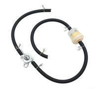 Zilimontt Motorcycle Fuel Tank Tap with Filter Inline Switch and Oil Pipe Accessory, Aluminum Alloy Construction, 45 cm Fuel Line Included, Compatible with Most Motorcycl(Black)