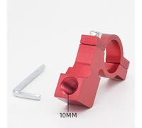 Zilimontt Motorcycle Handlebar Mirror Bracket with 10mm Thread Diameter for Fit on Motorcycles and Electric Vehicles, Aluminum Alloy Rearview Mirror Mount(Red)
