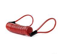 Zilimontt Motorcycle Scooter Security Cable Lanyard 120 cm Stretchable Steel Wire with PVC Coating Anti Theft Disc Brake Lock Reminder Rope for Handlebar Grip in(Red)