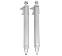 Zilimontt Multifunction Vernier Caliper Pen with 0.5mm Gel Ink Roller Ball, 2-in-1 Measuring Tool and Writing Instrument for for Office, School, Crafts, Plastic Body,(2PCS Black)