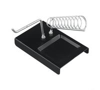 Zilimontt Multifunctional Metal Soldering Iron Stand with Hanging for Tin Wire Holder for Welding Tools, Sturdy Alloy Construction in Black Color, 13x9x10cm Size