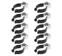 Zilimontt Narrow Base Spring Terry Clips Stainless Steel and Rubber Heavy Duty Tool Holders for for Brooms Brushes Rakes Pipes Secure Grip Organiser for for Garage Workshop Shed(30MM(H:45))