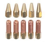Zilimontt Oxy-Fuel Welding Nozzle Set 10 Pcs for for H01-2 Torch, Copper Brass Brazing Tips in Multiple Sizes Compatible with Oxygen Acetylene or Propane Gas for for Metal