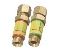 Zilimontt Oxygen Acetylene Flashback Arrestor Check Valve Pair, Copper Welding Safety Device for Gas Welding Backfire Prevention, Fits Cutting Torch Oxygen/Acetylene