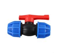 Zilimontt PE Ball Valve 20mm 25mm 32mm Stop Tap Valve for Water Pipe End Fitting, Compatible with PE PVC PPR Pipes, Black and Blue Plastic Plumbing Connector (25mm)