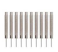 Zilimontt Pin Punch Tool Set for Watch Strap Removal - 10 Pcs Iron Link Remover with 0.7-1.0mm Tips, 52mm Length, Silver - Compatible with Watch Bracelet Repair and Adjus(1.0mm)