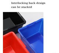Zilimontt Plastic Storage Parts Box with PE Material for Tool and Hardware Organization, Screw Sorting Container and Workshop Component Storage Case, (Medium-red)