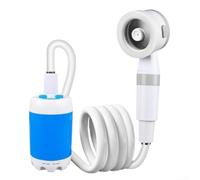 Zilimontt Portable Camping Shower Pump,With USB Rechargeable Battery Outdoor Water Sprayer Head Set,For Hiking Travel Car Washing Pet Cleaning With Storage Bag