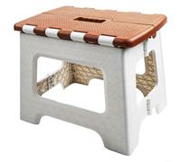 Zilimontt Portable Folding Step Stool - Compact Lightweight Plastic Stool for Indoor & Outdoor Use, Non-Slip Feet, Corner-Safe Design, Foldable for Camping, RV, Kitchen, Bathroom, Garden -(brown)