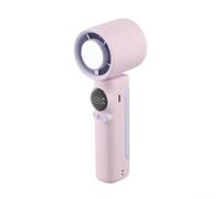 Zilimontt Portable Hand Held Fan High Speed Turbo Fan With Digital Display 100 Gear Speed Wind Level Adjustment 4000MAh Battery 15 Hours Runtime Type-C Charging Grey Beige Purple(Purple)