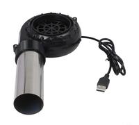 Zilimontt Portable USB BBQ Blower Fan with Adjustable Speed, Stainless Steel Air Duct, Handheld Fire Bellows for for Outdoor Grill, Camping Stove, Fireplace and Fire Pit(Non-Adjustable Speed)