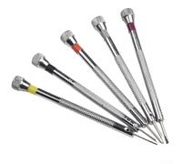Zilimontt Precision Screwdriver Set 5 Pcs with for for Spare Blades, Steel Watch Repair Tools for for Eyeglasses Jewelry and Electronics, Slotted Sizes 0.8/1.0/1.2/1.4/1.6 mm, Color