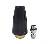 Zilimontt Pressure Washer Turbo Attachment with Rotating Cleaning Nozzle, 1/4 Inch Quick Connect, Brass and Stainless Steel Construction, 4000 PSI 2.5-4.5 GPM, Fits Most(35)