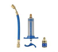 Zilimontt Professional Auto AC Oil Dye Injector 30ML,with Low Side Quick Coupler Adapter,1/4 SAE Connector,for Car Air Conditioning System HVAC Service Tool