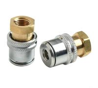 Zilimontt Professional Tire Chuck, Heavy Duty 1/4 NPT Brass Construction, Quick Release Sleeve Design, for Auto Tire Inflator Tools, Closed End Chuck(2Pcs)