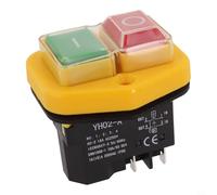 Zilimontt Pushbutton Switch for YH02-A, 220V 18A Industrial Electromagnetic Switch with IP55 Rating, 4-Pin Waterproof Power Tool Start Button for Garden and