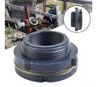 Zilimontt PVC Bulkhead Fitting Tank Connector Adapter with Internal Thread and Silicone Seal Gasket, Long Lasting Leak-Proof Garden Hose Socket for for Water Tank, Aquarium,(2 inch)