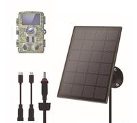 Zilimontt Rechargeable Solar Panel 6000mAh Output IP66 Waterproof Portable Solar Panel Charger Kit for Trail Camera, Wildlife Camera, Security Camera, Outdoor Camping, LED Light