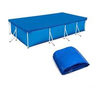 Zilimontt Rectangular Swimming Pool Cover,with Drawstring Design PE Woven Fabric Water Protection Cover,for Outdoor Frame Pools Multiple Sizes Blue(400x211cm)