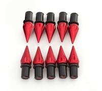 Zilimontt Red For CNC-Anodized Billet Aluminum Motorcycle Windscreen Fairing Bolts Set - M5 5mm, for Sport Bikes, 10-Piece Pack, No Modification Required(Red)