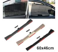 Zilimontt Retractable Car Side Sunshade for Automobiles, 46 cm x 60 cm Mesh Curtain with ABS+Nylon Fabric, Breathable & Insulating, Hook-Mounted Folding Sunshield - 1 Pie(Beige)