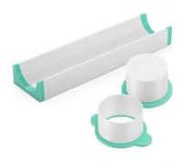Zilimontt Round Cake Maker Kit Polylactic Acid Baking Set with Large Tray for Cake Pops Cookies Fudges Brownies Green Cylinder 7x5x3.5cm Base 22.8x5.5x3cm Easy to Use Versatile Baking Tool
