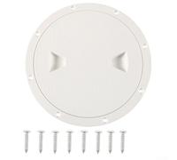 Zilimontt Round Marine Deck Inspection Hatch Cover - Lasting ABS Screw-Out Access Plate for for Boat and Yacht Use, Waterproof Sealed Deck Access Panel in White, Available(8 inch with Screws)