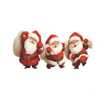 Zilimontt Santa Claus Window Sticker - Festive Smiling Santa Peeking Through Glowing Window Backdrop, 30 x 60 cm PVC Self-Adhesive Decal for Christmas Decor in