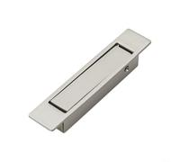 Zilimontt Satin Nickel 90mm Concealed Flush Pull Door Handle, Stainless Steel 304 Recessed Sliding Door Hardware with Rotating Grip and Fixing Screws for for Interior Pocket