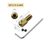 Zilimontt Self-Tightening Mini Brass Drill Chuck Adapter M8 with Connecting Rod for for 2mm 2.3mm 3.17mm 5mm Motor Shafts, Copper Clamp for for Small Electric Drill Conversion(M8-5mm)