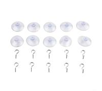 Zilimontt Set of 10 Clear Suction Hook Holders Perfectly Designed to Hang Clothes & Accessories Easily