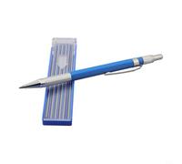 Zilimontt Silver Streak Welders Pencil with 12 Pcs Round Silver Refills, Oily & Waterproof Workshop Pencil for Rusty Metal Marker, Metal Marker for