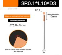 Zilimontt Single-for Edge Boring Tool for Lathe Metalworking, Carbide Steel Small Diameter Cutter with Bevel Anti-Vibration Design, Compatible with Steel Cast Iron A(3R0.1XL10XD3)