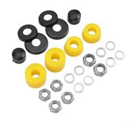 Zilimontt Skateboard Truck Rebuild Kit with 90A Hard Longboard Pivot Cups, Bushings, Kingpin Nuts, Axle Nuts and Washers, Complete Replacement Parts Set Compatible with(Yellow)