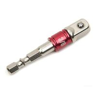 Zilimontt Socket Adapter Drill Bits Set, 3-Piece Hex Shank Power Extension Bars 1/4in 3/8in 1/2in for Impact Driver and Drill, Spring-Loaded Ball Bearing for Secure