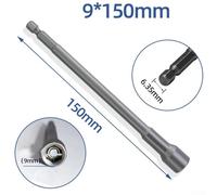 Zilimontt Socket Wrench 150mm Long with Magnetic Hex Nut Driver 6mm-19mm Compatible with Electric Pneumatic Drill for Home DIY Auto Repair Machinery Tools(9mm)