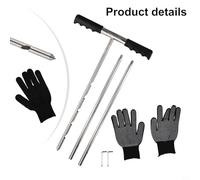 Zilimontt Soil Probe Rod 32-48 Inch Stainless Steel T-Handle Heavy Duty Two-Stage Design for for Soil Sampling Geological Detection and Septic Tank Pipe Inspection Lasting