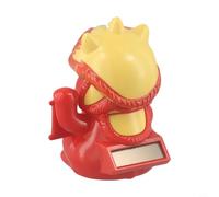 Zilimontt Solar Powered Light-Sensing Nodding Lucky Cat Ornament with Lion Dance Design, Automatic Bobblehead Cat Figurine for for Car Dashboard, Home or Office Decoration,(Red)