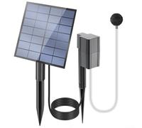 Zilimontt Solar Powered Pond Oxygen Pump Aerator,with PET Laminate Panel,for Garden Fish Aquarium Direct Drive 2.5W 0.6L/MIN Maximum Bubble Volume 1M Water Depth