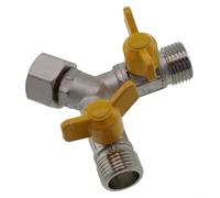 Zilimontt Solid Brass 3-Way Manifold Adapter with Ball Valves for /2 Inch Inlet Hose, Y/T/Plus Style Distributor for High Pressure Hot Water Connections in Home Garden(Y style)