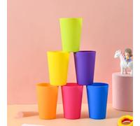 Zilimontt Stackable Drinking Cups 160ml Reusable Unbreakable ABS Plastic Cups for Water Juice Smoothies Milk - Dishwasher & Microwave Safe Lightweight Tumblers for Home Office Camping(Yellow 6PCS)